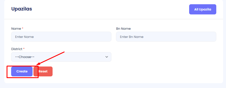Create Upazila Form